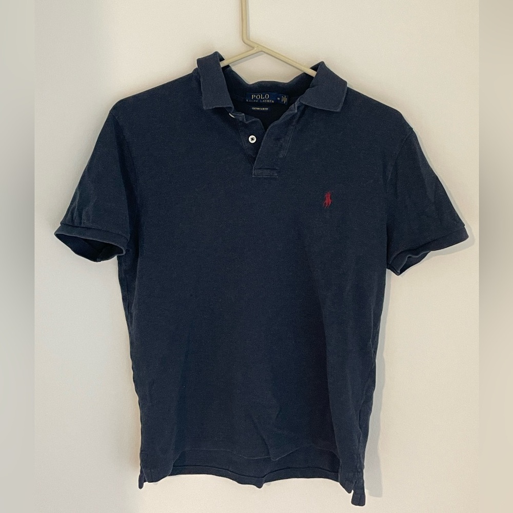 - Polo by Ralph Lauren Navy Blue Men's Shirt - custom slim fit